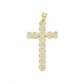 Латунные микро проложить кубического циркония подвески, пересекаются с сердцем, без свинца и без кадмия, долговечный, стойки покрытие