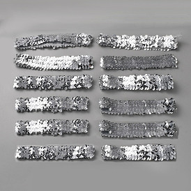 12Pcs Stretch Sparkling Headband, Elastic PVC Sequin Athletic Headband, Hair Accessories for Girls
