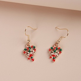 Cartoon Butterfly Crystal Cane Earrings - Festive Fashion Jewelry Gift Set
