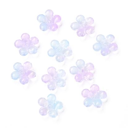 Capsules de billes de verre transparentes électrolytiques, fleurs à cinq pétales