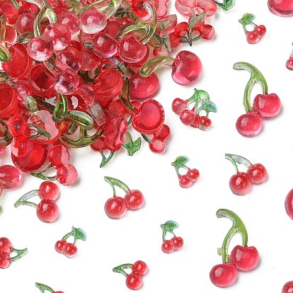 120шт. 6 стили кабошонов из смолы с вишневым рисунком, ногтей декоративные аксессуары