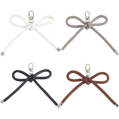 4 шт 4 цвета искусственная кожа подвесные украшения, Сплав с поиска, бантом