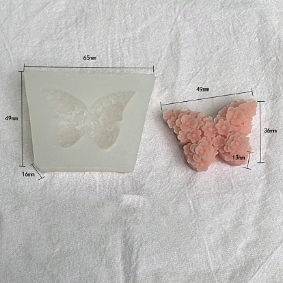 Rose Butterfly Food Grade Silicone Fondant Molds, for Candy, Chocolate