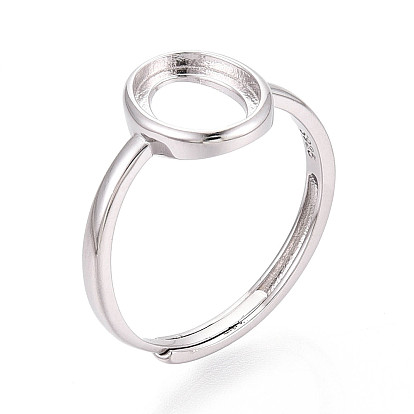 Регулируемые 925 элементы из стерлингового серебра, овальные