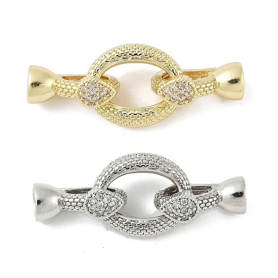 Латунное микропейв, прозрачный кубический цирконий, складные застежки, без кадмия, без никеля и без свинца, овальные