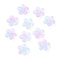 Electroplate Transparent Glass Bead Caps, Five-Petal Flowers