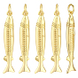 8 pendentifs en laiton, charmes de poissons, sans cadmium et sans plomb, crémaillère plaquage, plaqué longue durée, avec anneau de saut