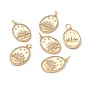 Brass Micro Pave Clear Cubic Zirconia Pendants, with Jump Ring, Long-Lasting Plated, Lead Free & Cadmium Free & Nickel Free, Oval with Word QUEEN and Crown
