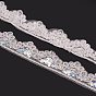 Ethnic Style Polyester Ribbon, with Paillette/Sequins, Flat with Wave Shape, Garment Accessories