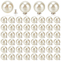 150 Sets Plastic Imitation Pearl Buttons, Round, Platinum