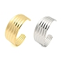 304 Stainless Steel Wavy Open Cuff Bangles for Women