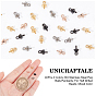 Unicraftale 40Pcs 4 Colors 304 Stainless Steel Peg Bails Pendants, for Half Drilled Beads