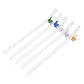 Стеклянные трубочки для питья ручной работы, соломинки-бабочки