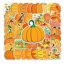 Thanksgiving Day PVC Plastic Sticker Labels, Self-adhesion, for Suitcase, Skateboard, Refrigerator, Helmet, Mobile Phone Shell, Pumpkin Pattern