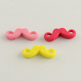 Opaque Acrylic Beads, Mustache, 8x20x4mm, Hole: 2mm, about 1720pcs/500g