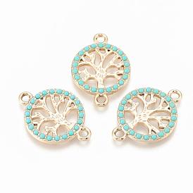 Alloy Links Connectors, with Resin, Ring with Tree of Life