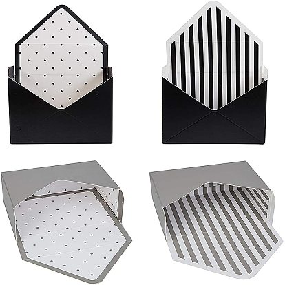 Nbeads флорист букет упаковка конверт подарочные коробки, Полоса / горошек складной картон подарочные коробки ювелирные небольшие коробки для свадьбы день рождения декор подарочная упаковка