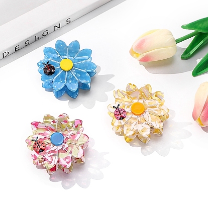 Заколки для волос в форме когтей из ацетата целлюлозы с цветами, аксессуары для волос для женщин и девочек