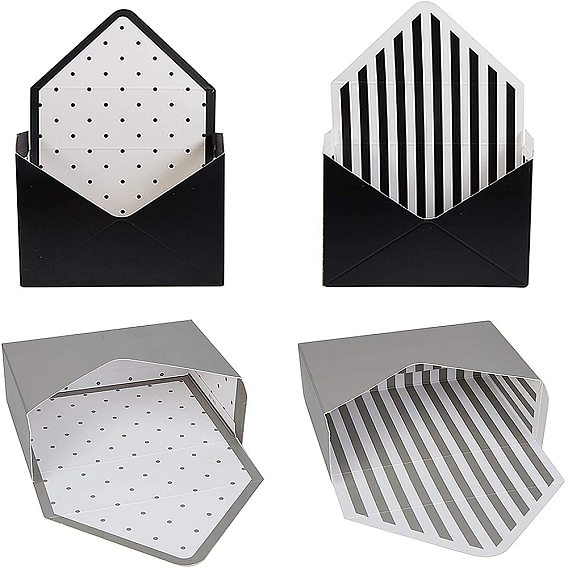 Nbeads флорист букет упаковка конверт подарочные коробки, Полоса / горошек складной картон подарочные коробки ювелирные небольшие коробки для свадьбы день рождения декор подарочная упаковка