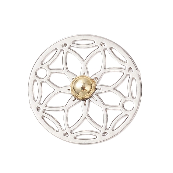 Подвески-коннекторы в виде полых цветов из латуни и АБС-пластика, гравированные металлические украшения