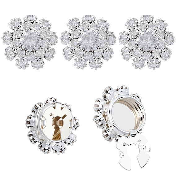 5шт. латунные запонки со стразами, пряжки для шалей и накидок, для аксессуаров для одежды, гриб