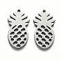 304 Stainless Steel Pendants, Laser Cut, Pineapple