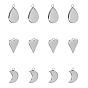 304 Stainless Steel Pendant Cabochon Settings, Plain Edge Bezel Cups, Teardrop & Heart & Moon