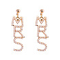 Fashionable Alloy Pearl Letter MRS Earrings for Women Street Style Jewelry