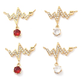 304 подвески-браслеты в виде сердца из нержавеющей стали со стразами, ионное покрытие (ip), золотые