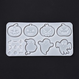 DIY Pumpkin Jack-O'-Lantern & Ghost & Filling Silicone Statue Molds, Quicksand Molds, Resin Casting Molds, For UV Resin, Epoxy Resin Craft Making, Halloween Theme