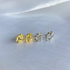925 серьги-гвоздики из стерлингового серебра с микропаве из кубического циркония для женщин, с печатью s925, звезда