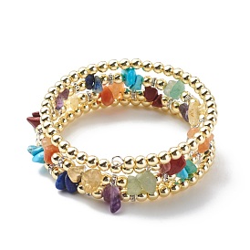 Hématite synthétique et éclats de pierre mélangés perlés bracelet multi-brins style wrap pour femme
