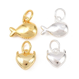 925 Подвески в виде рыбьего сердца из стерлингового серебра, с печатью 925