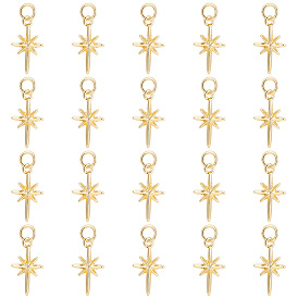 20 латунные подвески шт., с прыжковых колец, звезда