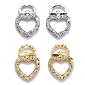 Fermoirs pivotants en laiton avec zircone cubique transparente, plaqué longue durée, cœur