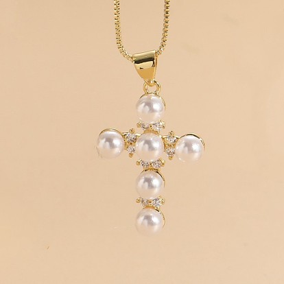 Ожерелье с подвеской из жемчуга и циркона для модных элегантных женщин