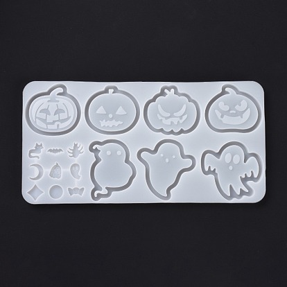 DIY Pumpkin Jack-O'-Lantern & Ghost & Filling Silicone Statue Molds, Quicksand Molds, Resin Casting Molds, For UV Resin, Epoxy Resin Craft Making, Halloween Theme