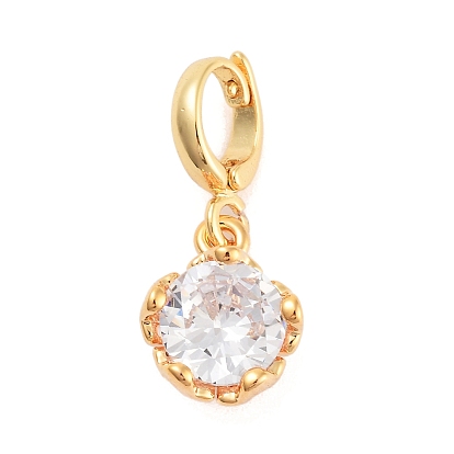 Messing mit Zirkonia Charms, Blume Reize