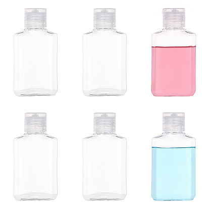 Transparent Plastic Squeeze Bottles, with Flip Caps, Refillable Bottles
