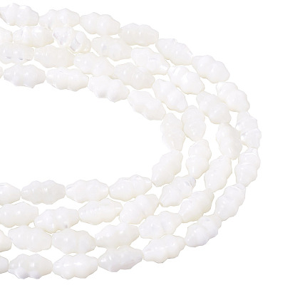 2 нити натуральные бусины из ракушек-троху, Горлянка