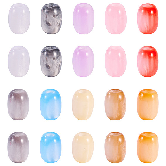 20Европейские бусины из смолы, бусины с большим отверстием, имитации кошачьего глаза , баррель