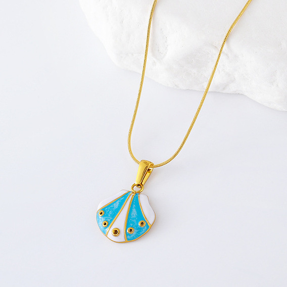 3 шт. европейские ожерелья с подвесками в форме ракушки из нержавеющей стали с эмалью для женщин и девочек, золотые