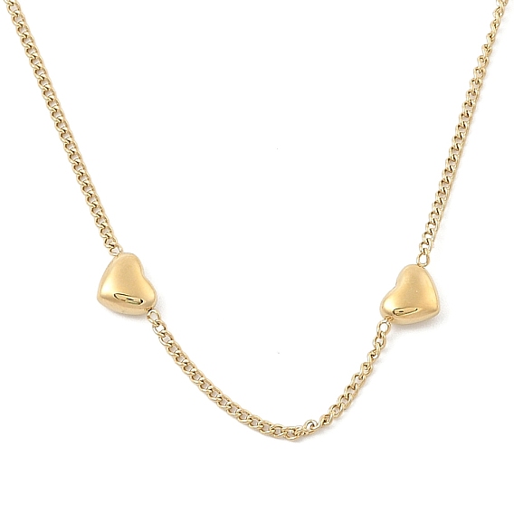 Ионное покрытие (ip) 304 ожерелья из нержавеющей стали в форме сердца для женщин