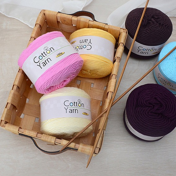 Хлопковая пряжа, для поделок крючком