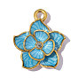 304 Подвески из нержавеющей стали с эмалью глубокого небесно-голубого цвета, с кристально горный хрусталь, ионное покрытие (ip), , ручная полировка