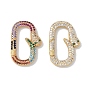 Стойки обшивки латунные микро проложить кубического циркония Twister застежками, без кадмия и без свинца, долговечный, реальный 18 k позолоченный, овальные