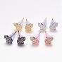 Micro cuivres ouvrent zircone cubique boucles d'oreille, hamsa main / main de fatima / main de miriam