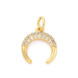 Латунные микро проложить кубического циркония подвески, без кадмия и без свинца, двойные роговые прелести, с целью перехода в кольце