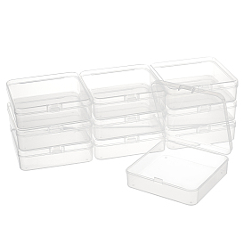 Plastic Boxes, Beads Storage Containers, with Hinged Lid, Square