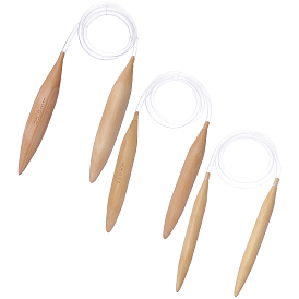 Nbeads 3шт 3 стиль круговые бамбуковые спицы, с фурнитурой из пвх пластика, инструменты для вязания